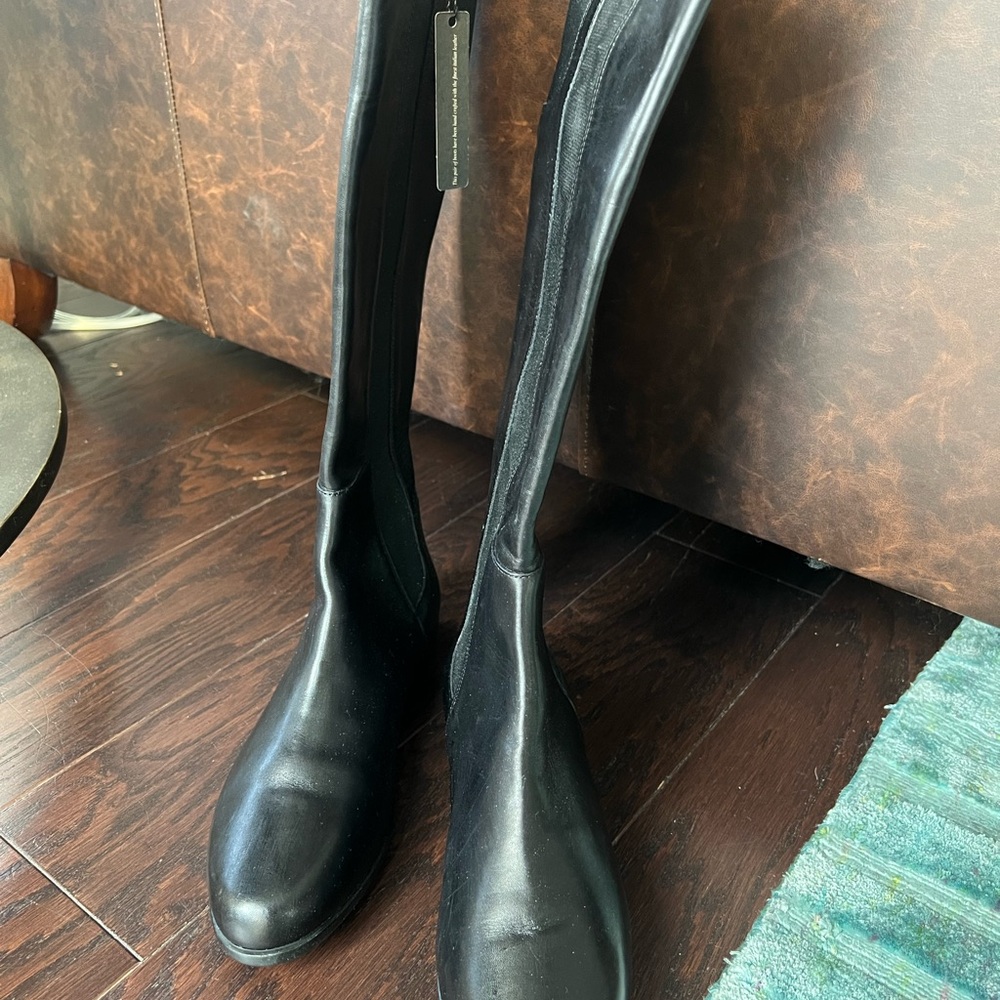 Black Leather Riding Boots